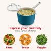 imageKitchenAid Hard Anodized Ceramic Induction Nonstick Cookware Saucepan with Lid Dishwasher Safe 2 Quart Non Stick Sauce Pan with Stainless Steel Handle  Agave BlueAgave