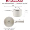 imageKitchenAid Hard Anodized Ceramic Nonstick Cookware Saucepan with Lid 3 Quart Non Stick Sauce Pan with Stainless Steel Handle  Porcelain White