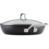 imageKitchenAid Hard Anodized Induction Nonstick Cookware Saute PanJumbo Cooker with Lid and Helper Handle Dishwasher Safe 5 Quart Non Stick Sauteuse with Stainless Steel Handles  Matte BlackSkillet Set 3 Piece