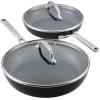 imageKitchenAid Hard Anodized Induction Nonstick Cookware Saute PanJumbo Cooker with Lid and Helper Handle Dishwasher Safe 5 Quart Non Stick Sauteuse with Stainless Steel Handles  Matte BlackSkillet Set 4 Piece