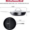 imageKitchenAid Hard Anodized Induction Nonstick Cookware Saute PanJumbo Cooker with Lid and Helper Handle Dishwasher Safe 5 Quart Non Stick Sauteuse with Stainless Steel Handles  Matte BlackSkillet Set 4 Piece