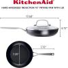imageKitchenAid Hard Anodized Induction Nonstick Cookware Saute PanJumbo Cooker with Lid and Helper Handle Dishwasher Safe 5 Quart Non Stick Sauteuse with Stainless Steel Handles  Matte BlackSkillet with Lid 10