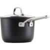 imageKitchenAid Hard Anodized Induction Nonstick Cookware Saute PanJumbo Cooker with Lid and Helper Handle Dishwasher Safe 5 Quart Non Stick Sauteuse with Stainless Steel Handles  Matte BlackSaucepan 3 Quart