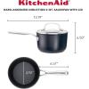 imageKitchenAid Hard Anodized Induction Nonstick Cookware Saute PanJumbo Cooker with Lid and Helper Handle Dishwasher Safe 5 Quart Non Stick Sauteuse with Stainless Steel Handles  Matte BlackSaucepan 2 Quart