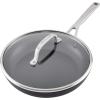 imageKitchenAid Hard Anodized Induction Nonstick Cookware Saute PanJumbo Cooker with Lid and Helper Handle Dishwasher Safe 5 Quart Non Stick Sauteuse with Stainless Steel Handles  Matte BlackSkillet with Lid 10