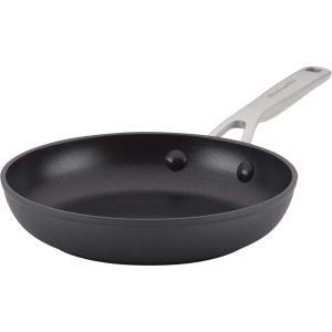 imageKitchenAid Hard Anodized Induction Nonstick Cookware Saute PanJumbo Cooker with Lid and Helper Handle Dishwasher Safe 5 Quart Non Stick Sauteuse with Stainless Steel Handles  Matte BlackSkillet 825