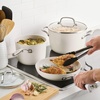 image:imageKitchenAid Hard Anodized Ceramic Nonstick Pots and Pans Set with Saucepans Frying Pans Stockpot and Lids 10 Piece Non Stick Cookware Set with Stainless Steel Handles  Porcelain WhitePorcelain