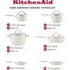 image:imageKitchenAid Hard Anodized Ceramic Nonstick Pots and Pans Set with Saucepans Frying Pans Stockpot and Lids 10 Piece Non Stick Cookware Set with Stainless Steel Handles  Porcelain WhiteWhite