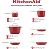 image:imageKitchenAid Hard Anodized Ceramic Nonstick Pots and Pans Set with Saucepans Frying Pans Stockpot and Lids 10 Piece Non Stick Cookware Set with Stainless Steel Handles  Porcelain WhiteEmpire Red