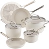 image:imageKitchenAid Hard Anodized Ceramic Nonstick Pots and Pans Set with Saucepans Frying Pans Stockpot and Lids 10 Piece Non Stick Cookware Set with Stainless Steel Handles  Porcelain WhitePorcelain