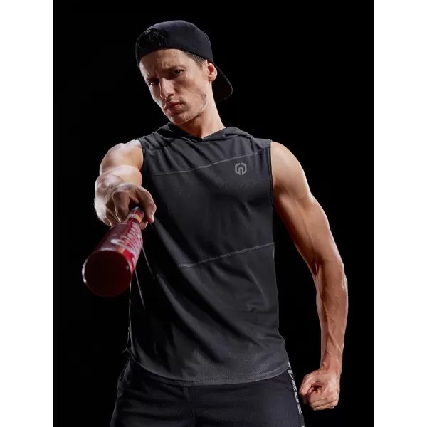 NELEUS Dry Fit Workout Athletic Muscle Tank with Hoods Pack of 3