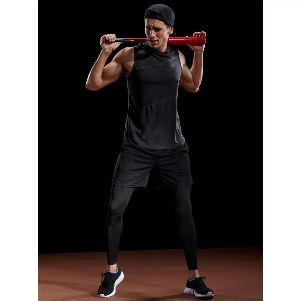 NELEUS Dry Fit Workout Athletic Muscle Tank with Hoods Pack of 3