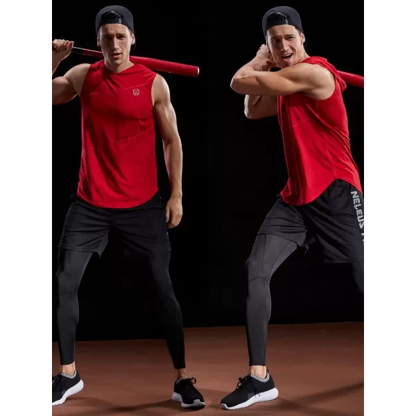 NELEUS Dry Fit Workout Athletic Muscle Tank with Hoods Pack of 3