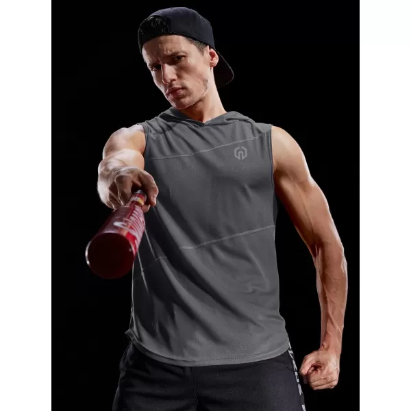 NELEUS Dry Fit Workout Athletic Muscle Tank with Hoods Pack of 3