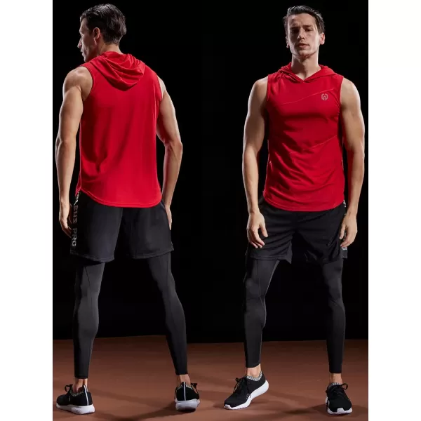 NELEUS Dry Fit Workout Athletic Muscle Tank with Hoods Pack of 3