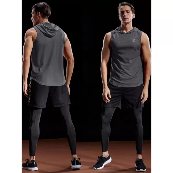 NELEUS Dry Fit Workout Athletic Muscle Tank with Hoods Pack of 3