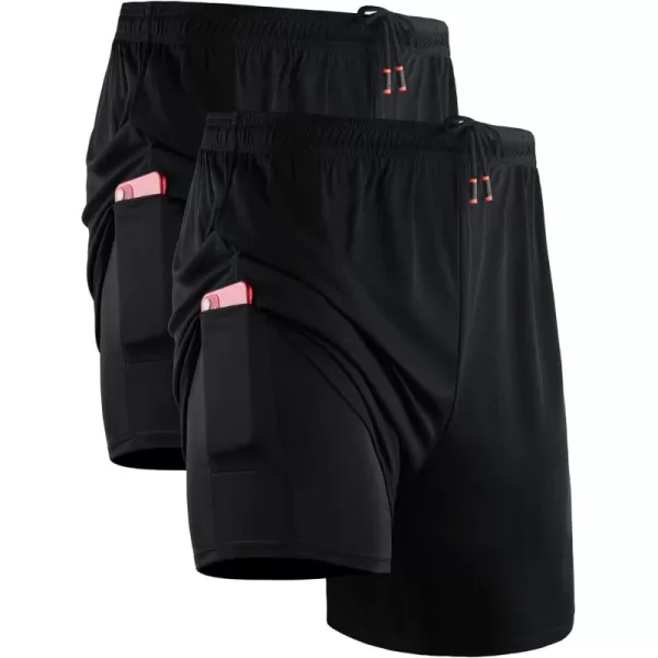 NELEUS Men's 2 in 1 Running Shorts with Liner,Dry Fit Workout Shorts with Pockets