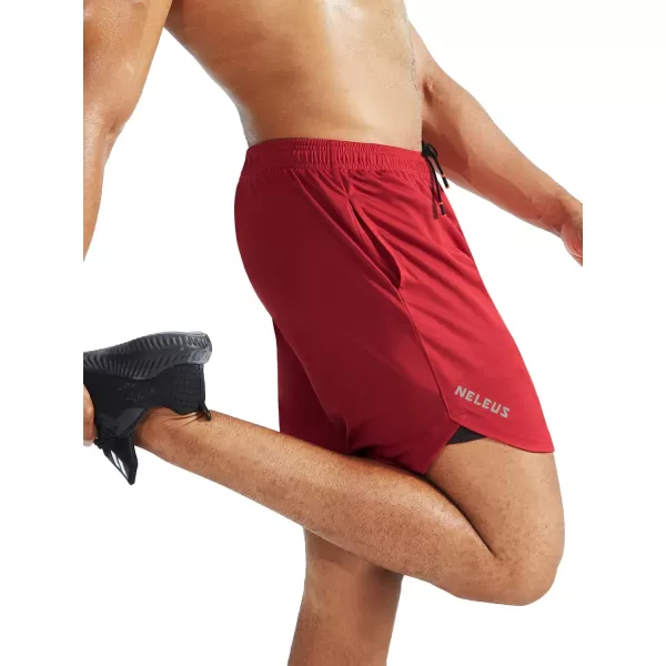 NELEUS Men's 2 in 1 Running Shorts with Liner,Dry Fit Workout Shorts with Pockets
