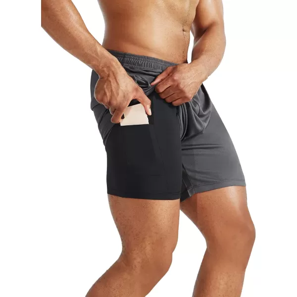 NELEUS Men's 2 in 1 Running Shorts with Liner,Dry Fit Workout Shorts with Pockets