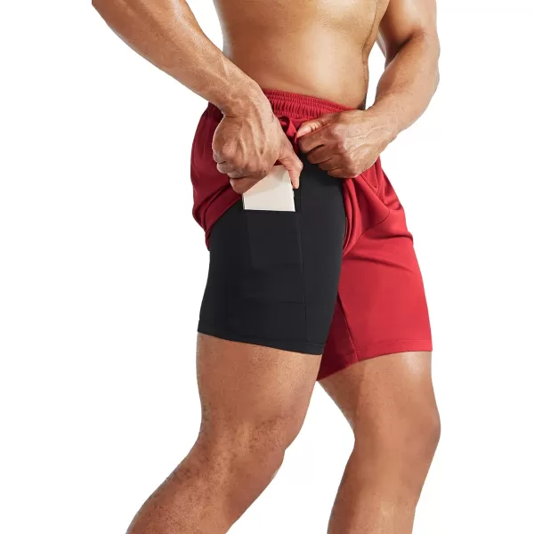 NELEUS Men's 2 in 1 Running Shorts with Liner,Dry Fit Workout Shorts with Pockets