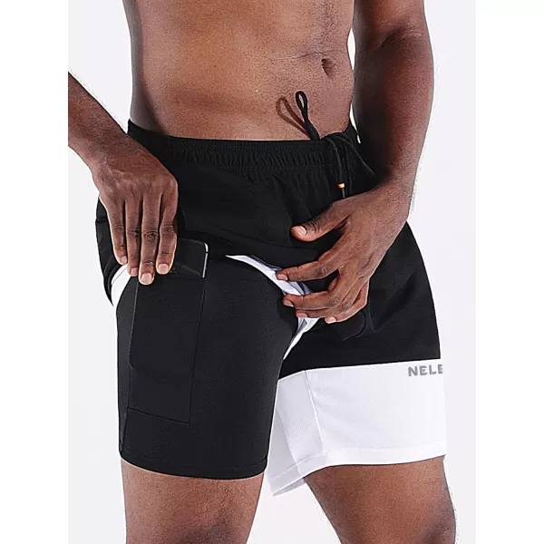 NELEUS Men's 2 in 1 Running Shorts with Liner,Dry Fit Workout Shorts with Pockets