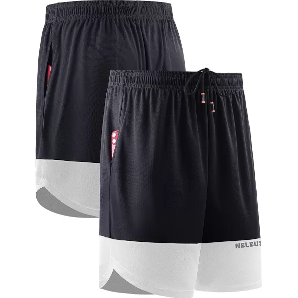 NELEUS Men's 2 in 1 Running Shorts with Liner,Dry Fit Workout Shorts with Pockets