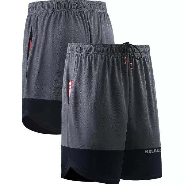 NELEUS Men's 2 in 1 Running Shorts with Liner,Dry Fit Workout Shorts with Pockets