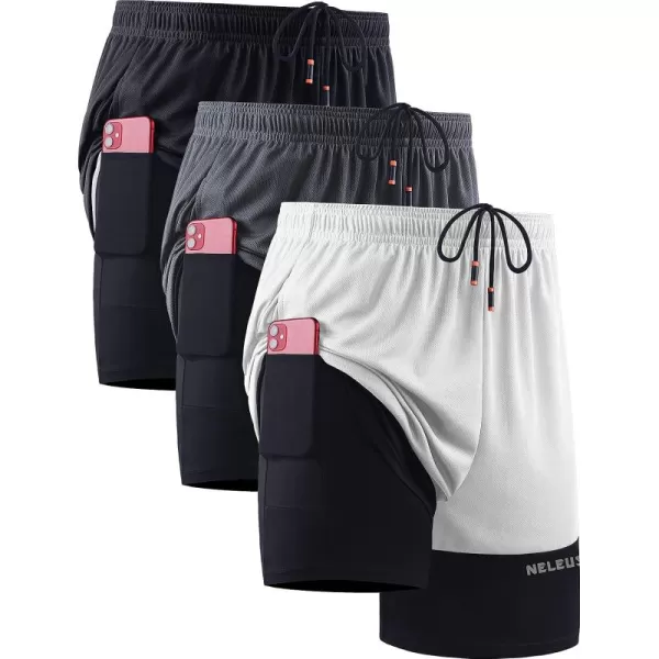 6094 Black/Grey/White,3 Pack
