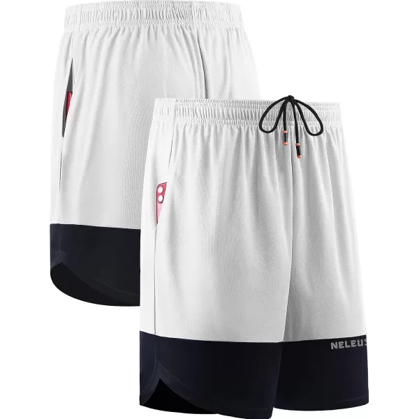 NELEUS Men's 2 in 1 Running Shorts with Liner,Dry Fit Workout Shorts with Pockets