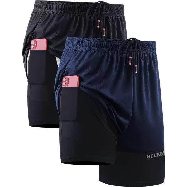 6094# Black/Navy Blue,2 Pack