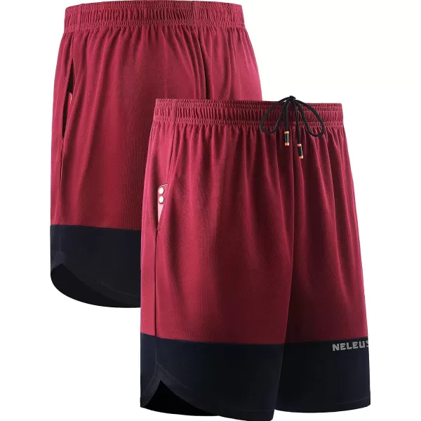 NELEUS Men's 2 in 1 Running Shorts with Liner,Dry Fit Workout Shorts with Pockets