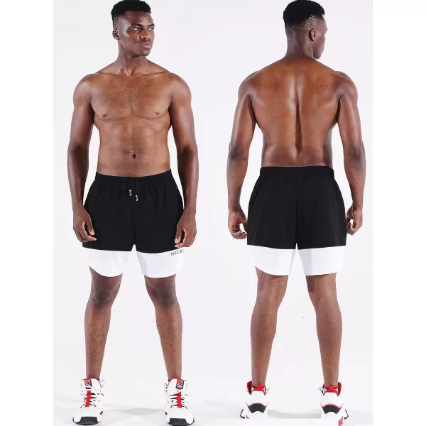 NELEUS Men's 2 in 1 Running Shorts with Liner,Dry Fit Workout Shorts with Pockets