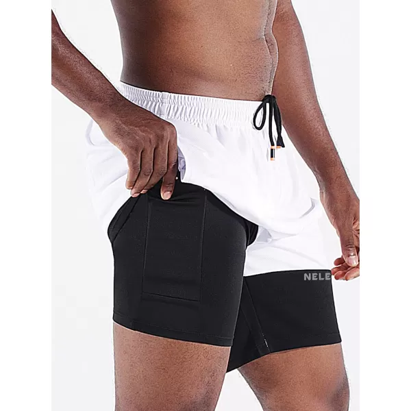 NELEUS Men's 2 in 1 Running Shorts with Liner,Dry Fit Workout Shorts with Pockets