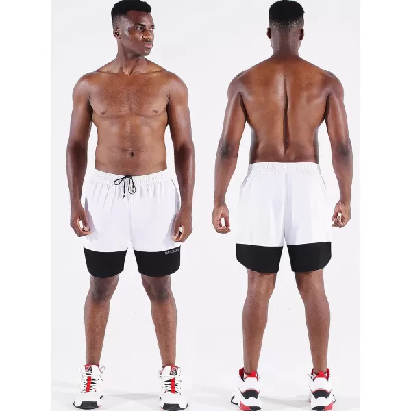 NELEUS Men's 2 in 1 Running Shorts with Liner,Dry Fit Workout Shorts with Pockets