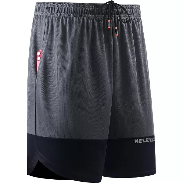 NELEUS Men's 2 in 1 Running Shorts with Liner,Dry Fit Workout Shorts with Pockets
