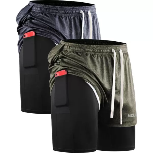 6071# Dark Grey(black),olive Green,2 Pack