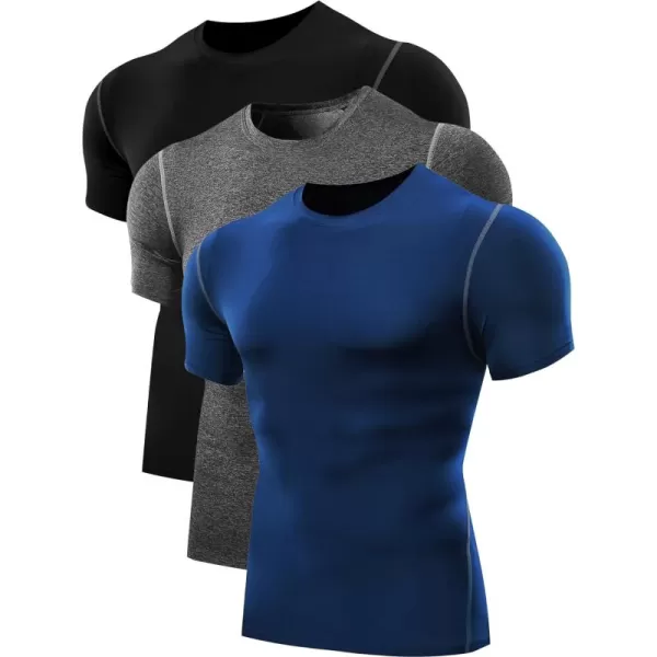 NELEUS Men's 3 Pack Athletic Compression Base Layer Workout Shirt
