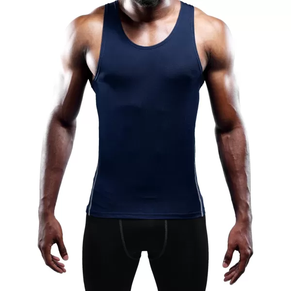NELEUS Men's 3 Pack Athletic Compression Under Base Layer Sport Tank Top