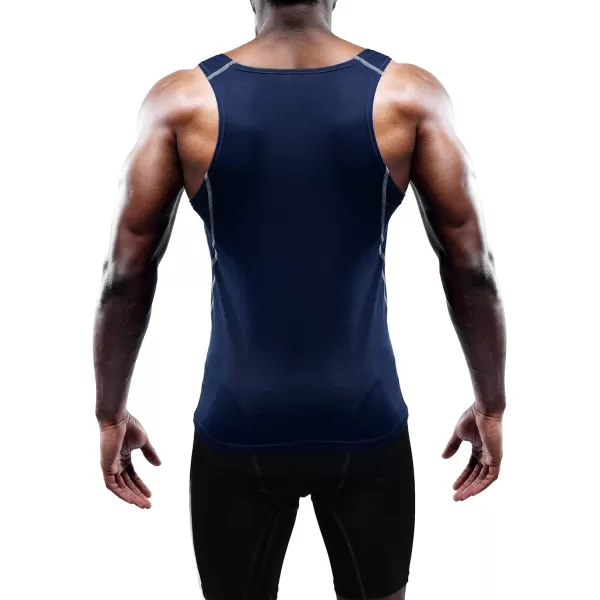 NELEUS Men's 3 Pack Athletic Compression Under Base Layer Sport Tank Top
