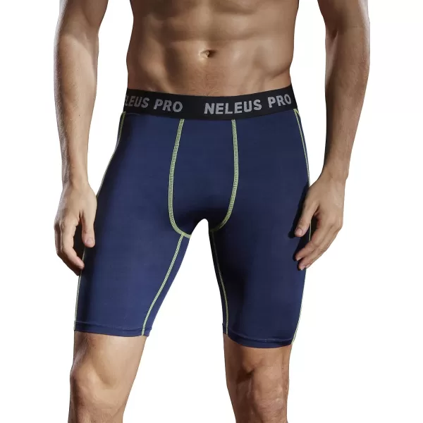 NELEUS Men's 3 Pack Compression Shorts