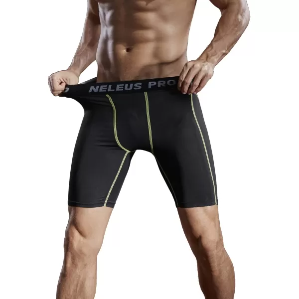 NELEUS Men's 3 Pack Compression Shorts