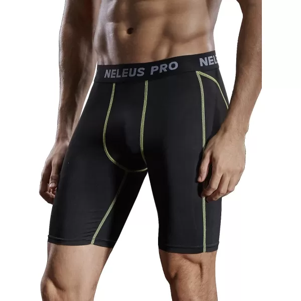 NELEUS Men's 3 Pack Compression Shorts