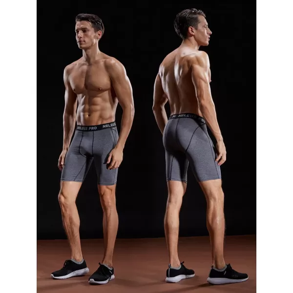 NELEUS Men's 3 Pack Compression Shorts