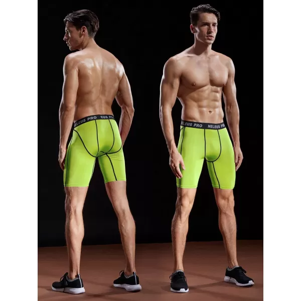 NELEUS Men's 3 Pack Compression Shorts