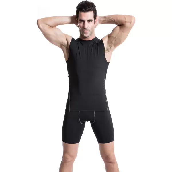 NELEUS Men's 3 Pack Dry Fit Compression Tank Top