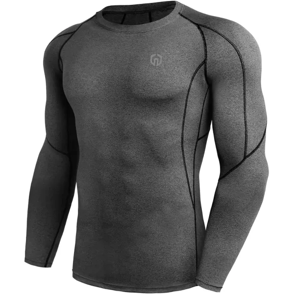 NELEUS Men's 3 Pack Dry Fit Long Sleeve Compression Shirts Workout Running Shirts