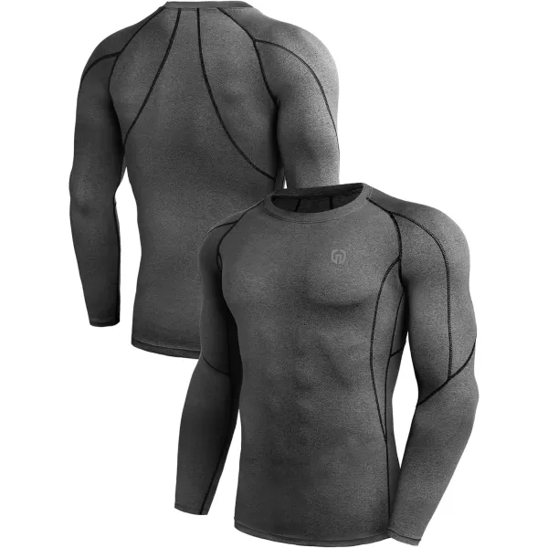 NELEUS Men's 3 Pack Dry Fit Long Sleeve Compression Shirts Workout Running Shirts