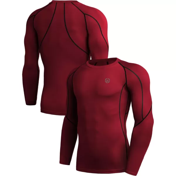 NELEUS Men's 3 Pack Dry Fit Long Sleeve Compression Shirts Workout Running Shirts