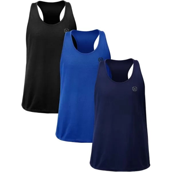 NELEUS Men's 3 Pack Dry Fit Y-Back Muscle Tank Top