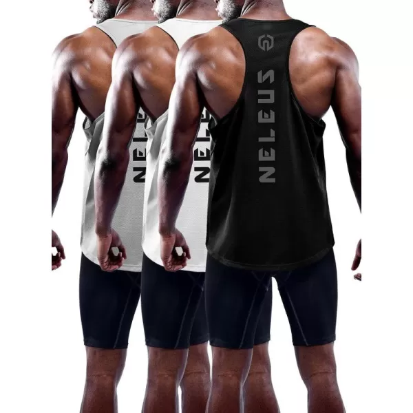 NELEUS Men's 3 Pack Dry Fit Y-Back Muscle Tank Top